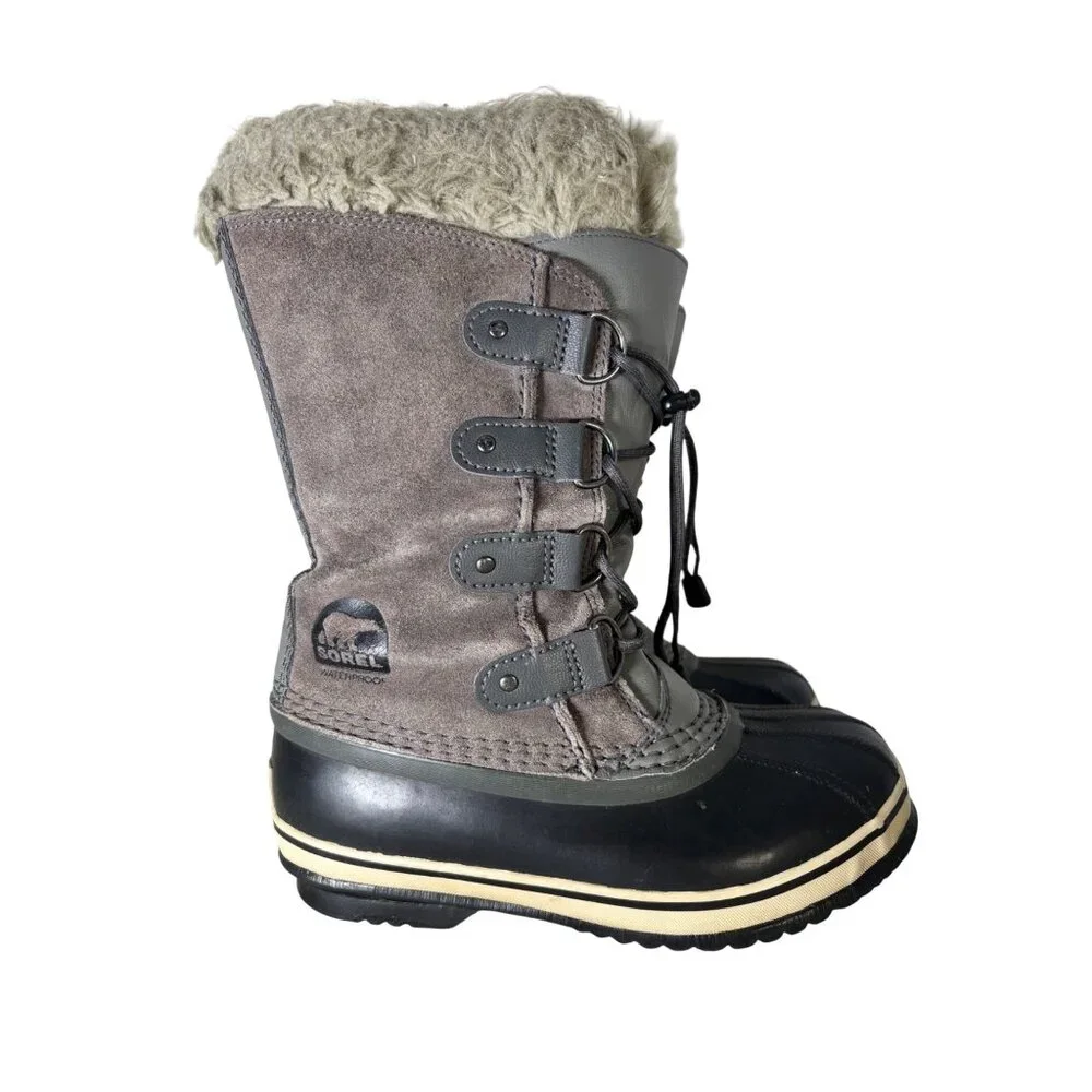 Sorel Womens Joan Of Arctic Handcrafted Waterproof Gray Suede Boots